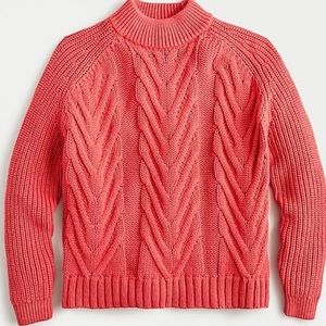 NWT J Crew Cotton Cable Knit Sweater Size M Rusted Red